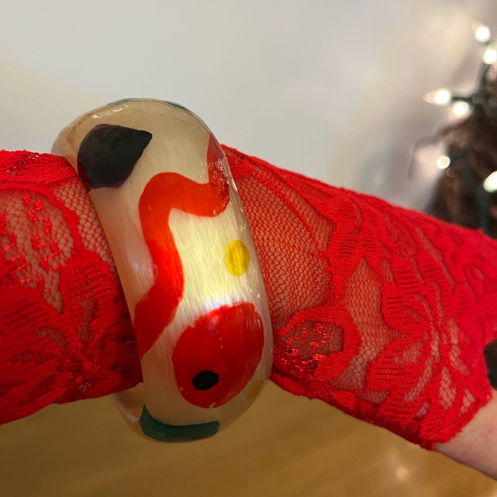 Vintage 60-70s Lucite Mod Colorful Bangle Bracelet - Picture 4 of 10